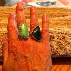 Lee McAllister Tiger Eye Black Stone Ring